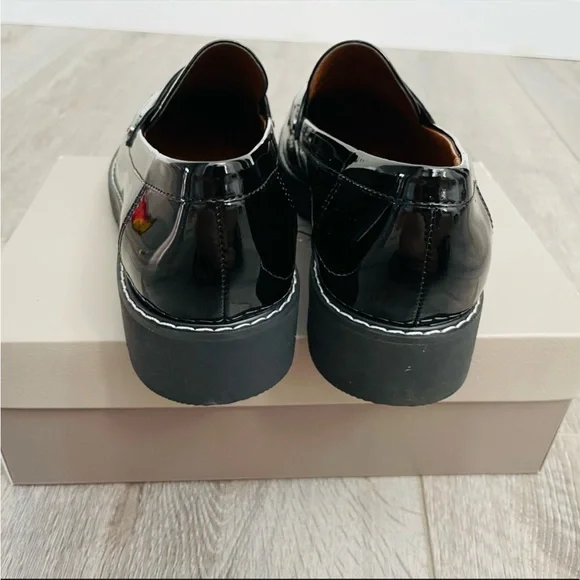 NEW Franco Sarto Cassandra Platform Penny Loafer in Black Patent Leather - Picture 5 of 6